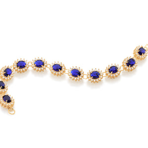 GOLD BRACELET WITH CRYSTAL AND ZIRCONIA