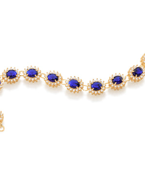 GOLD BRACELET WITH CRYSTAL AND ZIRCONIA