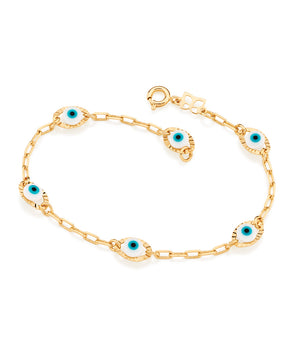 GOLD PLATED EVIL EYE BRACELET