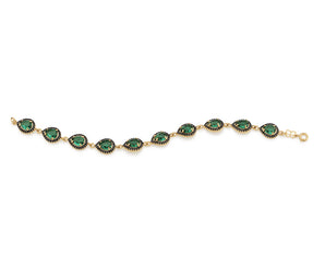 GOLD BRACELET WITH ZIR BLACK AND RHODIUM BLACK