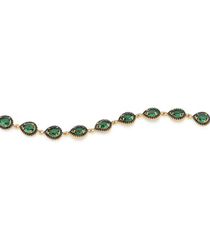 GOLD BRACELET WITH ZIR BLACK AND RHODIUM BLACK
