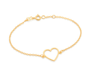 GOLD HEART OUTLINE BRACELET