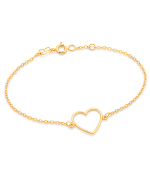 GOLD HEART OUTLINE BRACELET