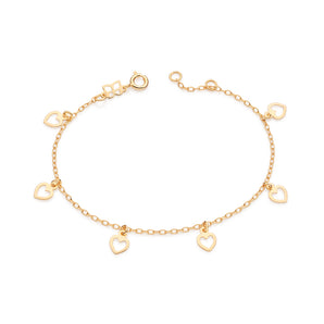 GOLD MINI HEARTS BRACELET