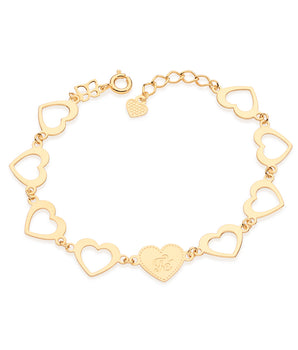 GOLD FÉ (FAITH) HEART BRACELET