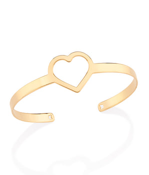 GOLD HOLLOW HEART CUFF BRACELET
