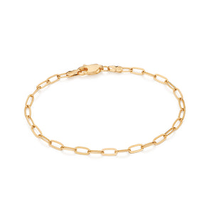 GOLD MEN'S OVAL LINK SMALL BRACELET