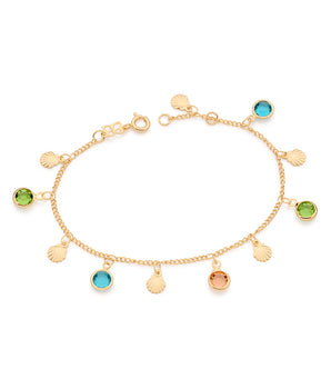 GOLD PLATED SHELL CHARM BRACELET