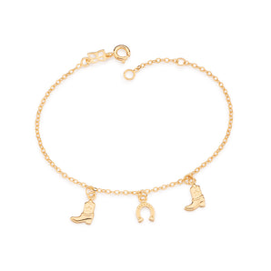 GOLD COWGIRL CHARM BRACELET