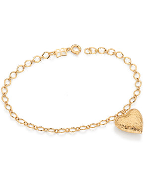 GOLD TEXTURED HEART BRACELET