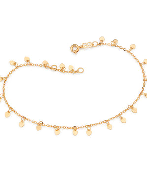 GOLD LOVE IN MOTION HEART CHARM ANKLET