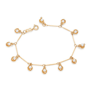 18K GOLD PLATED SHELL BRACELET WITH SYNTHETIC PEARLS