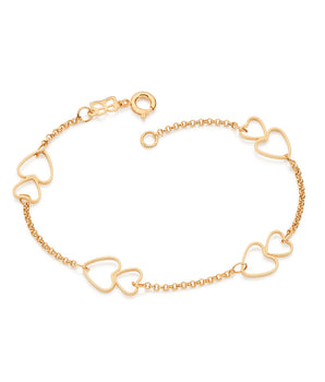 GOLD INTERTWINED HEARTS BRACELET