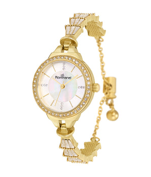 GOLD IVORY EDGE ANALOG WATCH