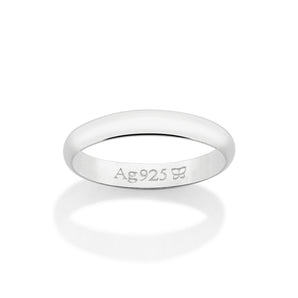 SILVER 925 ROUNDED THICK WEDDING BAND