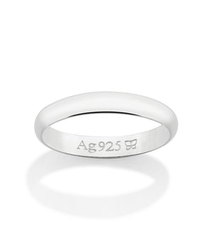 SILVER 925 ROUNDED THICK WEDDING BAND