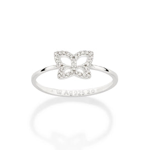 SILVER 925 BUTTERFLY SKINNY RING