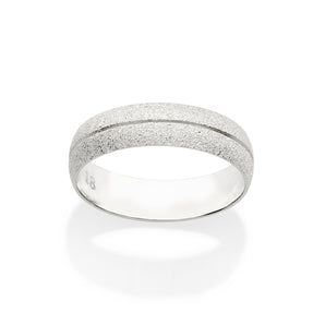 SILVER 925 ROUGH THICK WEDDING BAND
