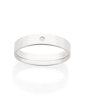 SILVER 925 SOLID WEDDING BAND WITH STONE