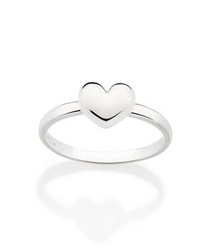 SILVER 925 HEART SKINNY RING