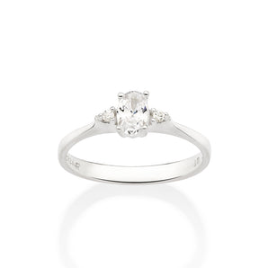 SILVER DAINTY ENGAGEMENT RING