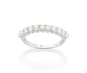 SILVER STUDDED WEDDING BAND
