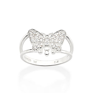 SILVER BUTTERFLY RING