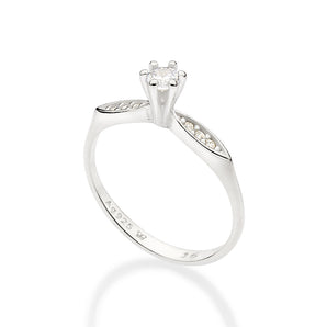 SILVER VINTAGE ENGAGEMENT RING