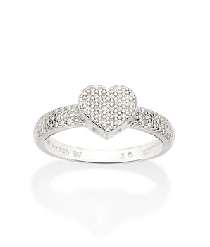 SILVER THICK HEART RING