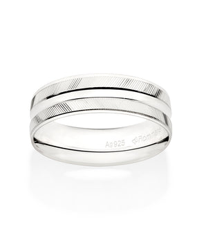 SILVER 925 LINED WEDDING BAND