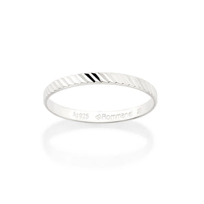 SILVER DIAGONAL TEXTURE WEDDING BAND