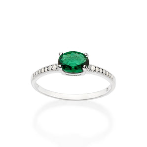 SILVER 925 GREEN LIGHTS RING