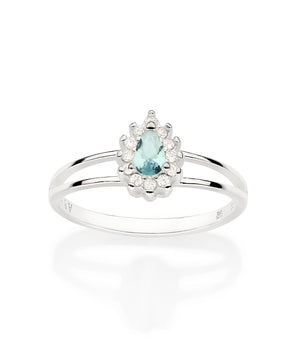 SILVER 925 SOMETHING BLUE RING