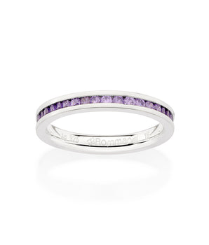 SILVER 925 STUDDED WEDDING BAND IN PURPLE