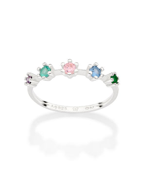 SILVER 925 PASTEL HOLIDAYS SKINNY RING