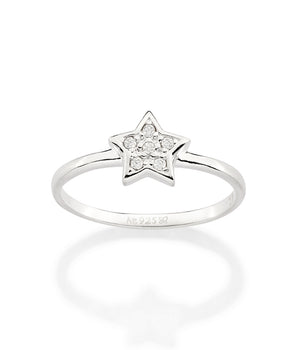SILVER 925 STAR SKINNY RING