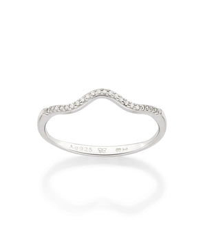 SILVER 925 WAVE SKINNY RING