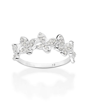 SILVER 925 SIDE BY SIDE BUTTERFLY RING