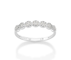 SILVER 925 STUDDED CIRCLE SKINNY RING