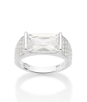 SILVER 925 VINTAGE STUDDED RING