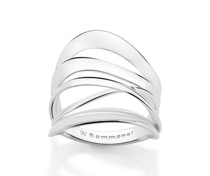 SILVER 925 WHIRLWIND LINES MAXI RING