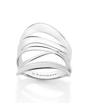 SILVER 925 WHIRLWIND LINES MAXI RING
