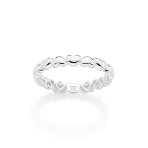 SILVER 925 WOVEN HEARTS SKINNY RING