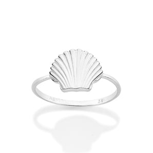 SILVER 925 SEASHELL SKINNY RING