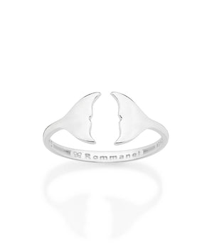 SILVER 925 WHALE TAIL ADJUSTABLE RING