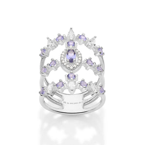 SILVER 925 STRUCTURED TRIPLE BAND MAXI RING