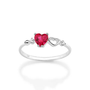 SILVER 925 TENDER LOVE HEART SKINNY RING