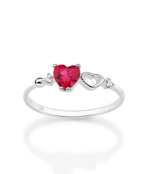 SILVER 925 TENDER LOVE HEART SKINNY RING