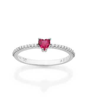SILVER 925 HEART OF FOREVER SOLITAIRE RING