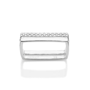 SILVER 925 SQUARE SKINNY RING